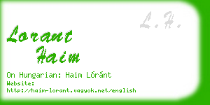 lorant haim business card
